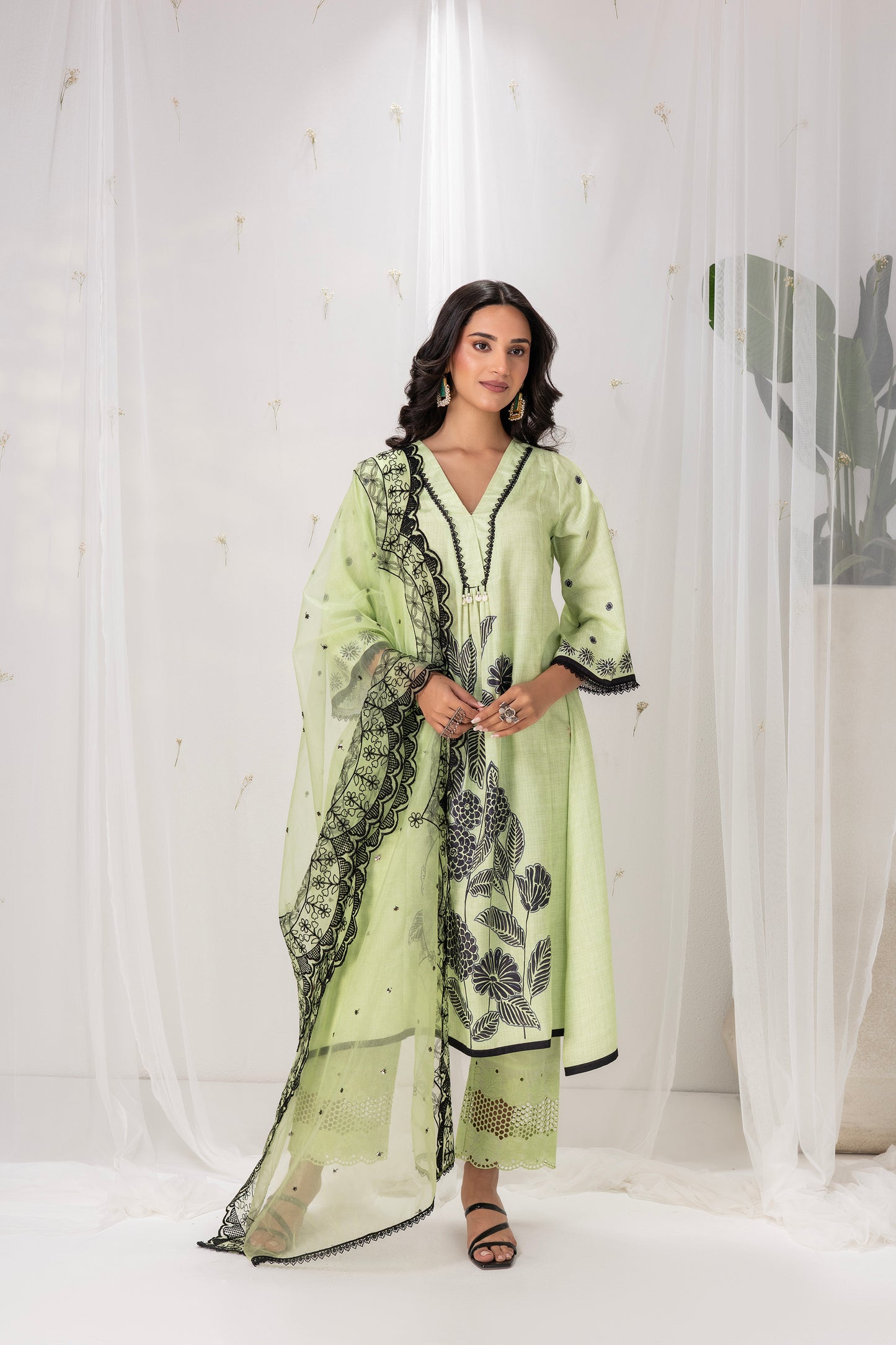 MINT GREEN FLORAL PRINTED SUIT SET