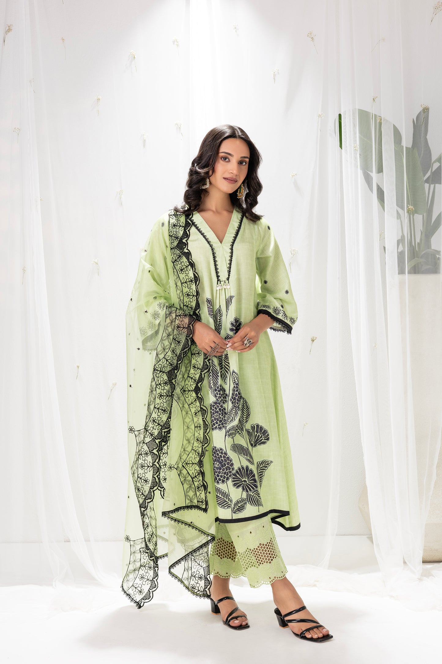 MINT GREEN FLORAL PRINTED SUIT SET