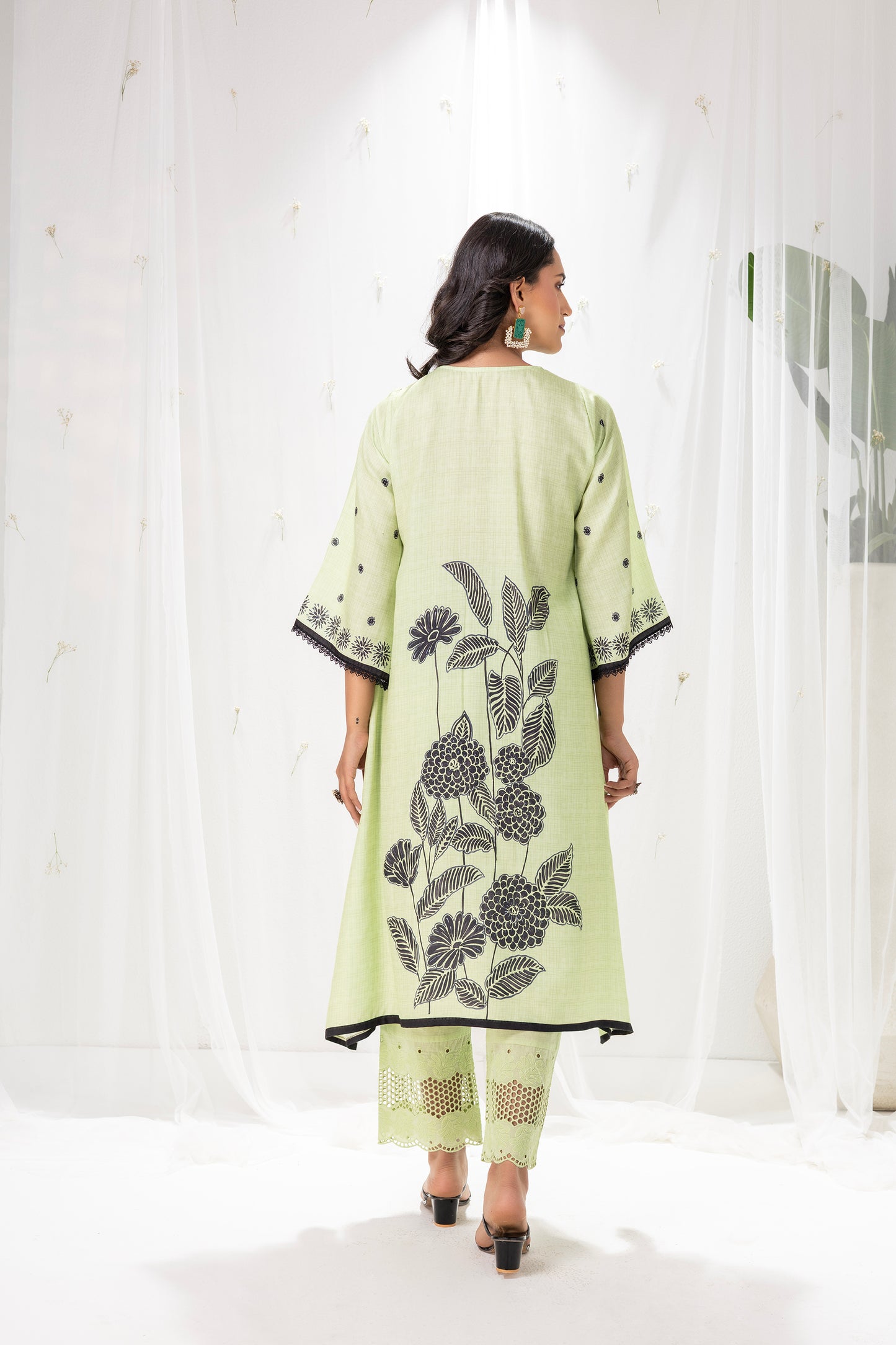 MINT GREEN FLORAL PRINTED SUIT SET