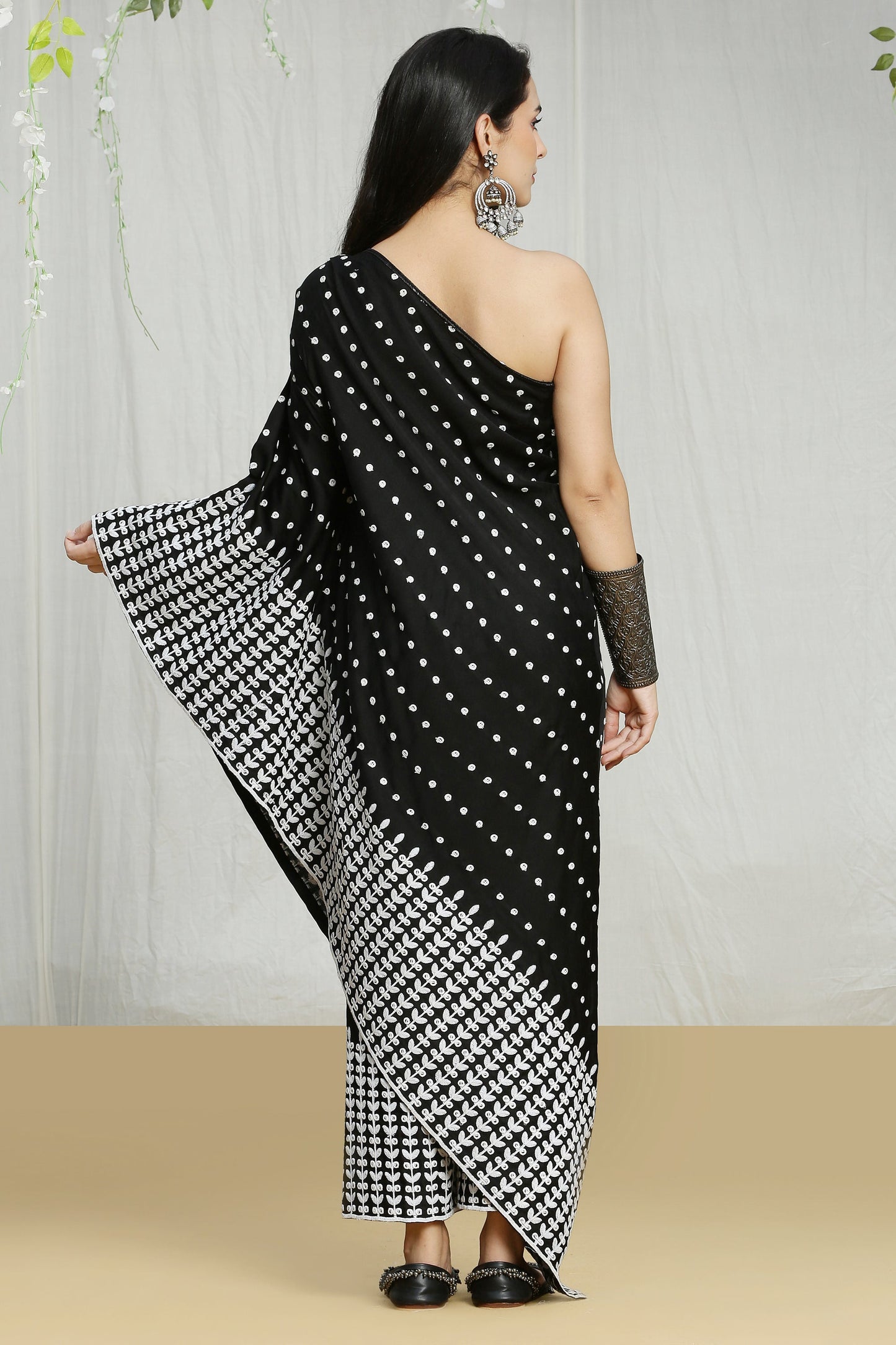 Black Embroidered Indie-Fusion Set
