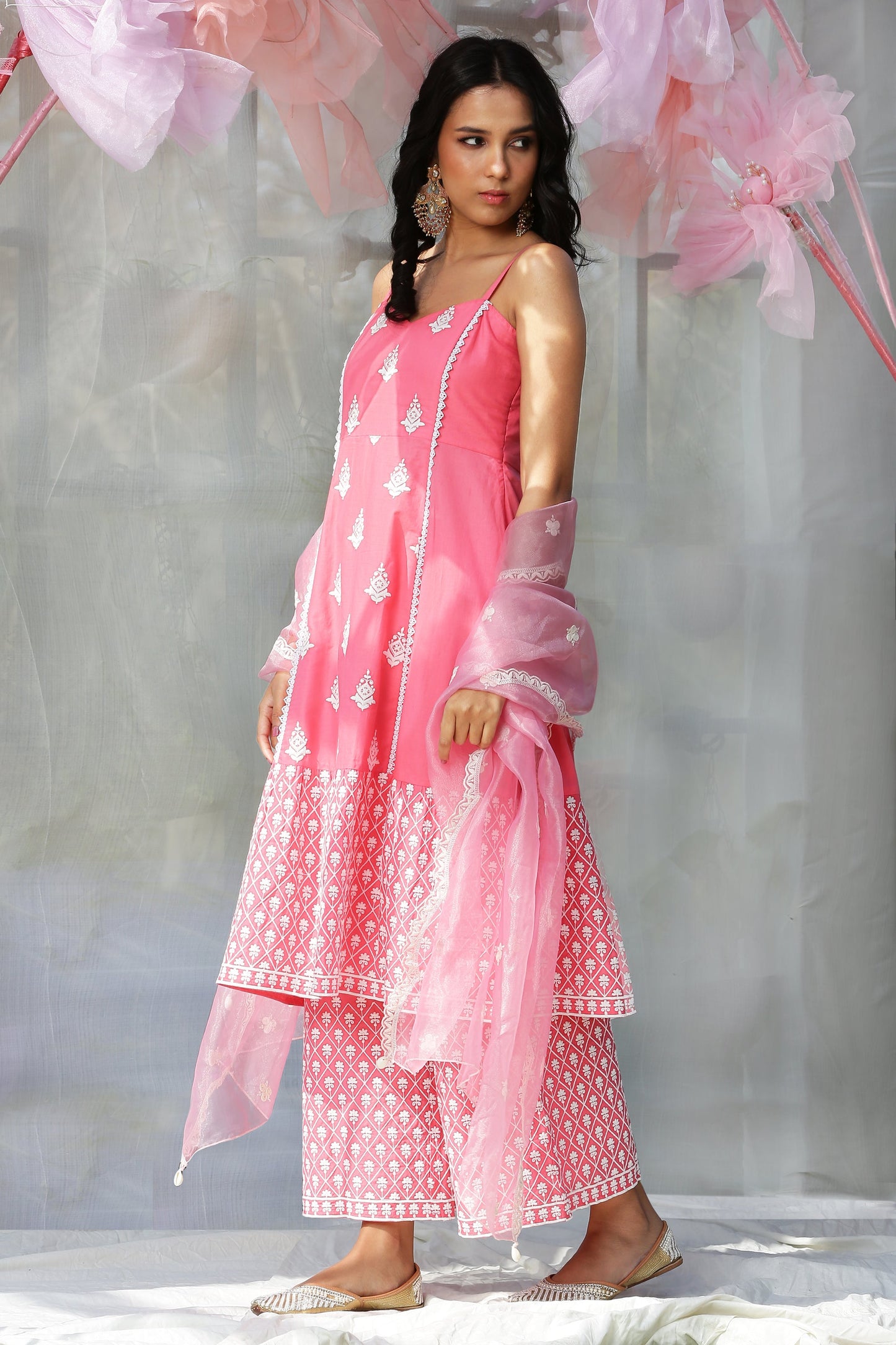 Rouge Pink Halter Suit Set