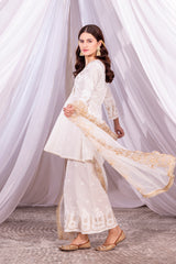 Cream and Gold Angrakha Suit Set