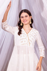 Cream and Gold Angrakha Suit Set