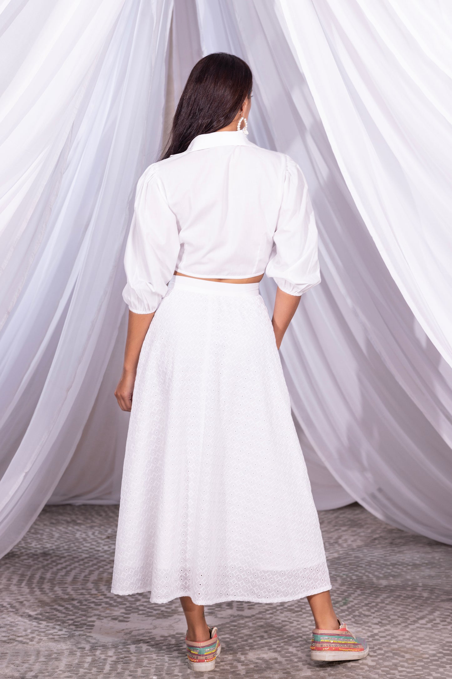 White Shirt and Skirt Co-Ord Set
