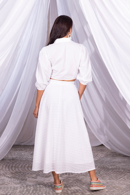 White Shirt and Skirt Co-Ord Set