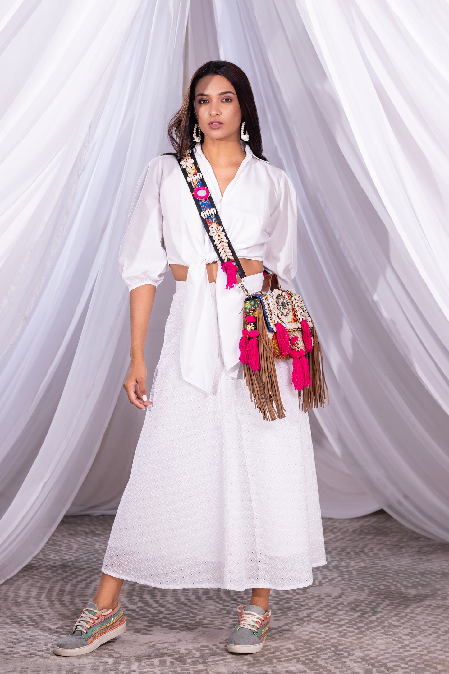White Shirt and Skirt Co-Ord Set