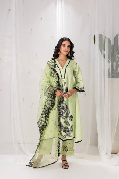 MINT GREEN FLORAL PRINTED SUIT SET