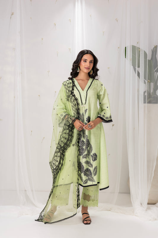 MINT GREEN FLORAL PRINTED SUIT SET