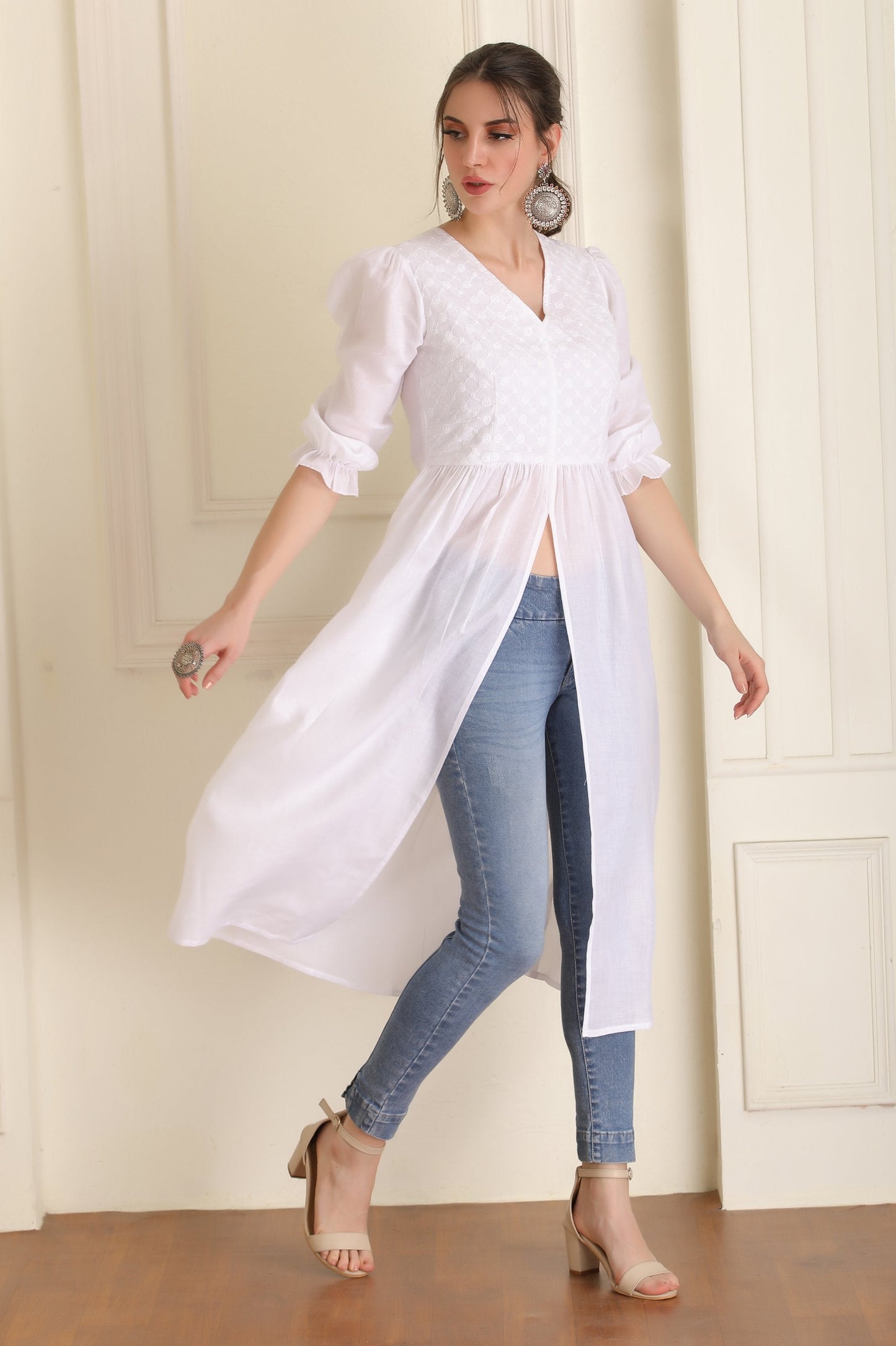 White Embroidered Kurta