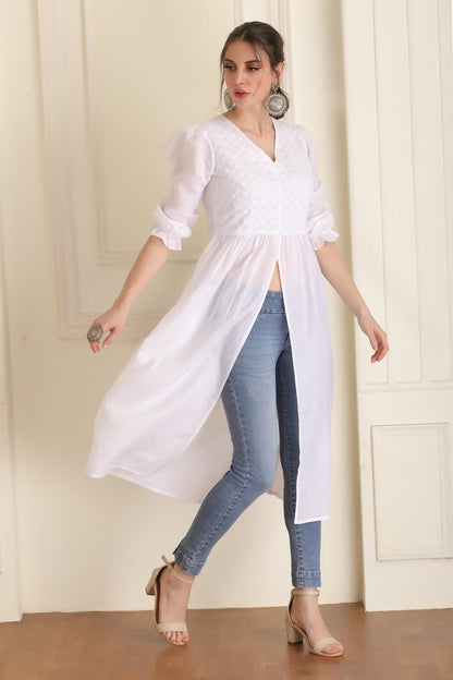 White Embroidered Kurta