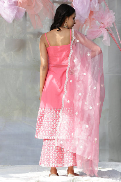 Rouge Pink Halter Suit Set